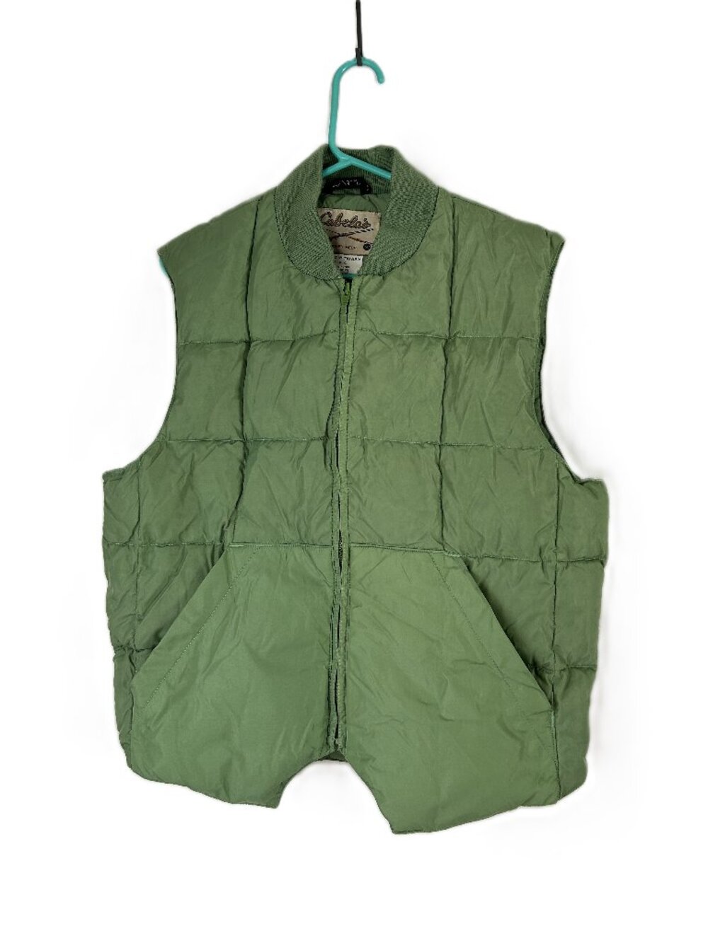 Cabela's Vintage Down Vest Green Puffer Men's M